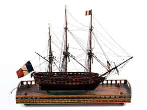 Detail images:  Modellschiff eines barocken Dreimasters