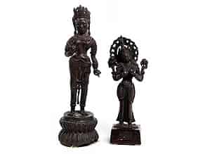 Detailabbildung:  Zwei indische Bronzefiguren