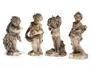 Detailabbildung:  Satz von vier Bildhauermodellfiguren der vier Jahreszeiten