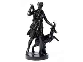 Detailabbildung:  Große Bronzeskulptur der Diana