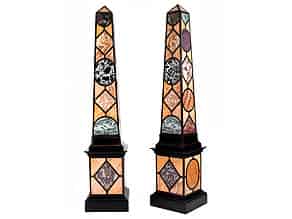 Detail images:  Paar seltene, monumentale Obelisken