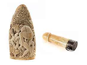 Detail images:  Zwei erotische Elfenbeinobjekte