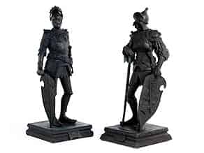 Detail images:  Paar Bronzefiguren nach den großen Standfiguren von Peter Vischer, 1455 - 1529 Nürnberg