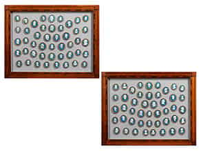 Detail images:  Gemmensammlung in zwei klassizistischen Kirschholzrahmen unter Glas