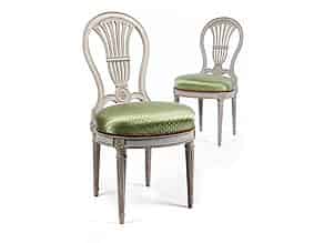 Detailabbildung:  Paar seltene Louis XVI-Stühle