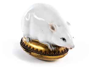 Detail images:  Porzellandose in Form einer weißen Maus