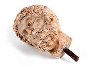 Detail images:  Bärtiger Marmorkopf im Stil der Antike