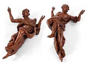 Detail images:  Paar große, geschnitzte Engelsfiguren