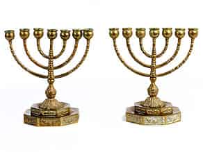 Detail images:   Paar jüdische Menorah-Leuchter