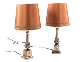 Detailabbildung:   Paar elektrifizierte Kommoden-Lampen im Barock-Stil