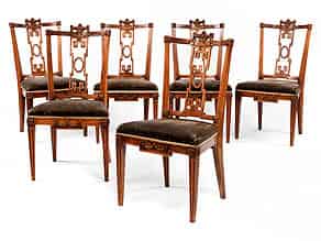 Detail images:   Satz von sechs Louis XVI-Stühlen