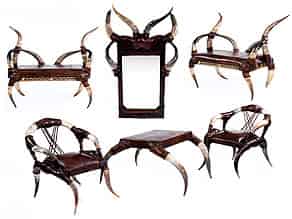 Detail images:   Gruppe von sechs Hornmöbeln im Kolonialstil