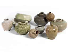 Detailabbildung:   Konvolut von neun thailändischen Keramikgefäßen
