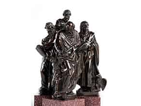 Detailabbildung:   Satz von vier Evangelistenfiguren in Bronzeguss, Jacob Cornelisz Cobaert