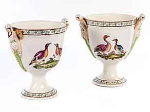 Detail images:   Paar Fayence-Vasen