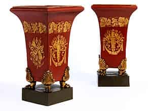 Detail images:  Paar Empire-Dekorationsvasen