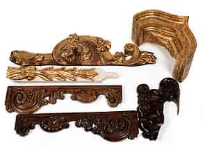 Detail images:   Konvolut von barocken Dekorschnitzereien