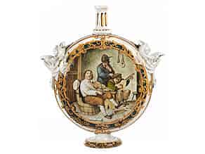 Detail images:   Große, bemalte Majolika-Flasche