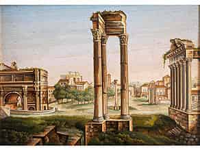 Detailabbildung:  † Mikromosaikbild mit Blick ins Forum Romanum