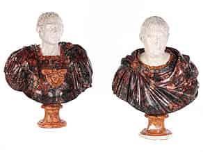 Detailabbildung:  Paar Büsten römischer Imperatoren