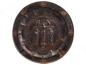 Detail images:  Museale, seltene, byzantinische Reliefplatte mit Kreuzesdarstellung