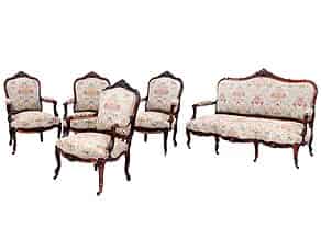 Detailabbildung:  Sofa und vier Fauteuils im Rokoko-Stil