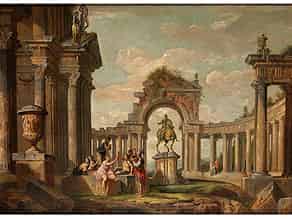 Detailabbildung:   Italienischer Maler des beginnenden 18. Jahrhunderts, Giovanni Paolo Panini, 1692 Piacenza - 1765 Rom, zug./ Werkstatt des