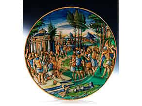 Detailabbildung:  Große Istoriato-Platte des Zenobia-Malers