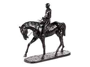 Detailabbildung:   Bronzepferd mit Jockey