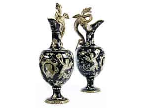 Detail images:   Paar Majolika-Vasen