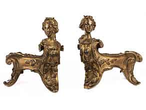 Detail images:   Paar Kaminböcke im französischen Rokoko-Stil