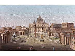 Detail images:   Große Grand Tour-Mikromosaikplatte mit Darstellung des Petersdoms in Rom