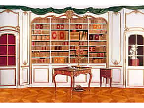 Detail images:  † Eine Bibliothek mit 504 Büchern des 18. Jahrhunderts