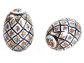 Detail images:   Paar Porzellan-Eier