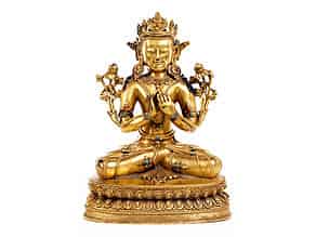 Detail images:   Bronzefigur eines Avalokiteshvara