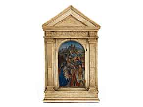 Detailabbildung:   Miniaturmalerei mit Darstellung der Anbetung des Kindes durch die Heiligen Drei Könige