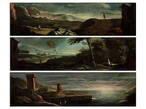 Detail images:   Satz von drei zusammengehörigen Supraport-Gemälden