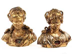 Detailabbildung:   Paar weibliche Reliquien-Büsten
