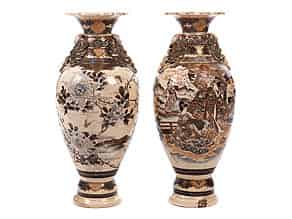 Detailabbildung:   Paar große Satsuma-Vasen