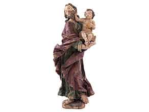Detailabbildung:   Schnitzfigur des Heiligen Josef mit dem Jesuskind