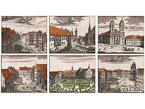 Detail images:   Satz von sechs Ansichten Nürnbergs