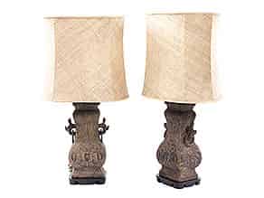 Detail images:   Paar Lampen mit chinesischem Fuß