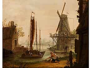 Detailabbildung:  Holländischer Maler des beginnenden 19. Jahrhunderts in Art der Malerei des 18. Jahrhunderts
