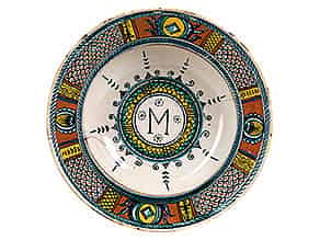 Detail images:   Große Majolika-Schale, möglicherweise aus der Werkstatt Marini