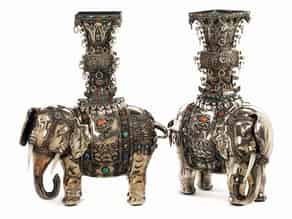 Detailabbildung:  Paar Silberelefanten