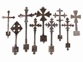 Detailabbildung:  Konvolut von neun koptischen Kreuzen