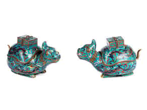 Detail images:   Paar Cloisonné-Schildkröten 