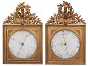Detailabbildung:   Louis XVI-Barometer und Thermometer