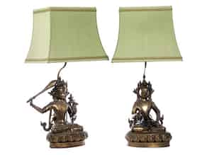 Detailabbildung:   Paar Buddhas als Lampen