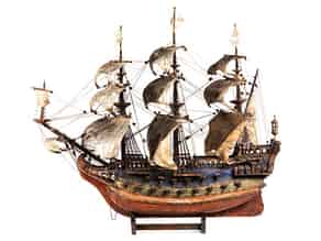 Detailabbildung:   Schiffsmodell einer dreimastigen Galeone
